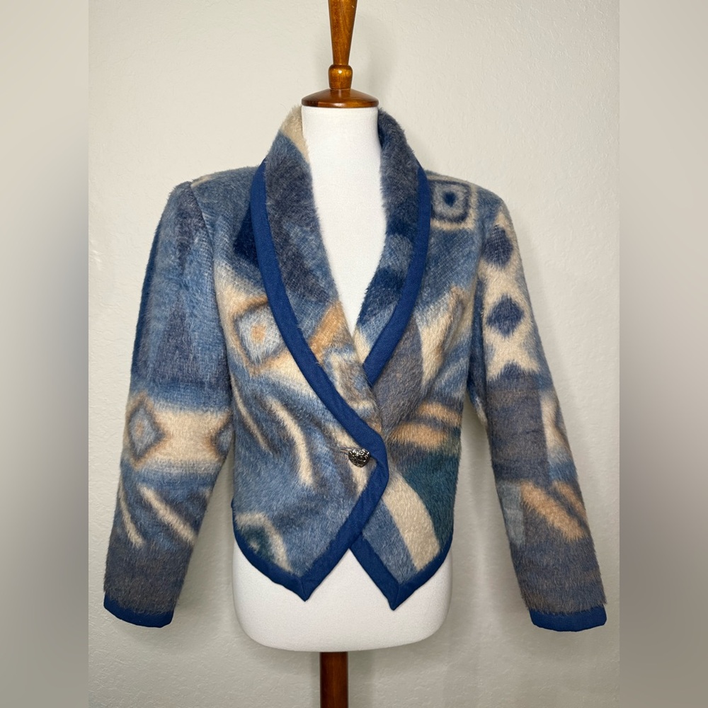 Rare Yumaland Southwest Faux Fur Crop Jacket Made in US
